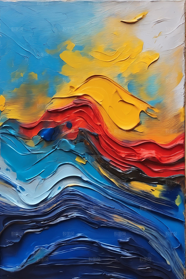 油画颜料立体绘画背景图