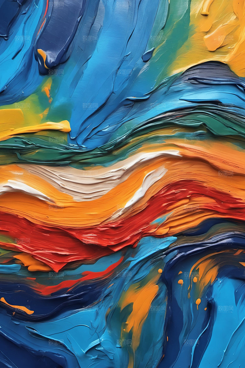 油画颜料涂抹涂鸦背景图