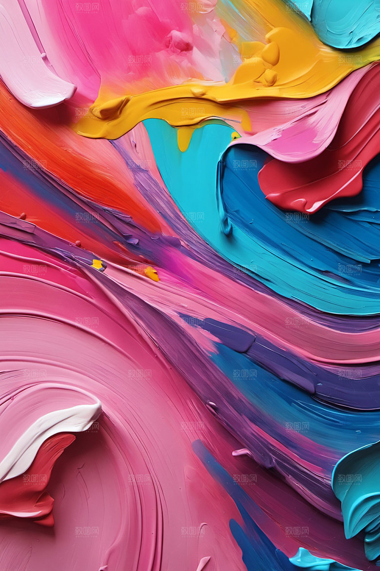 油画颜料立体绘画背景图