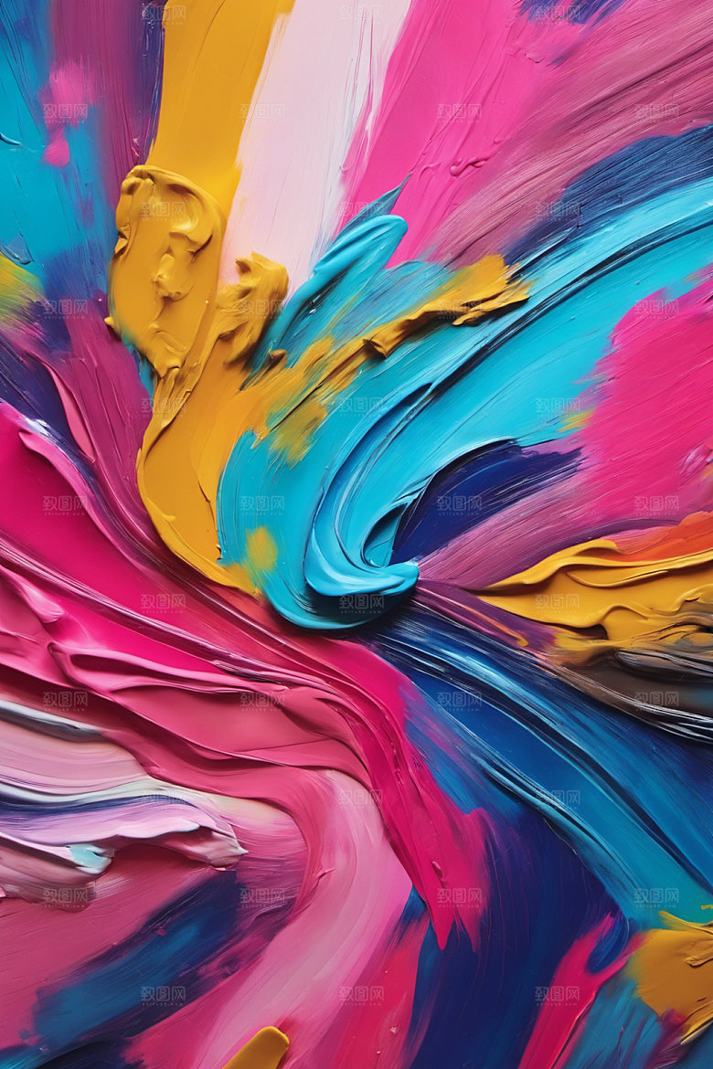 油画颜料涂鸦立体背景图