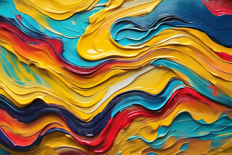 油画颜料涂鸦立体背景图