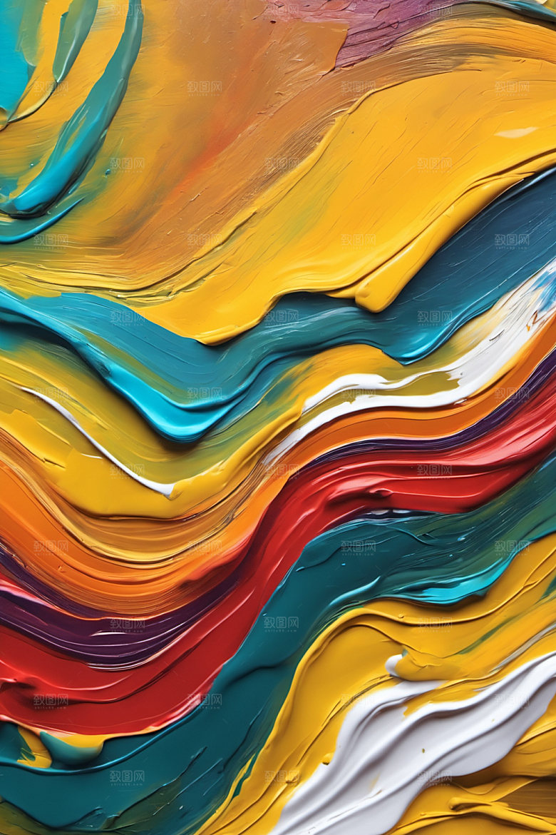 油画颜料绘画立体背景图