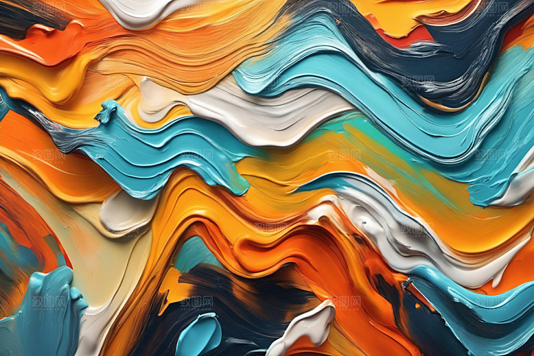 油画颜料立体绘画背景图