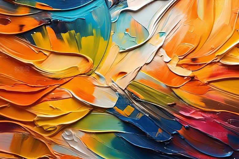 油画颜料立体绘画背景图