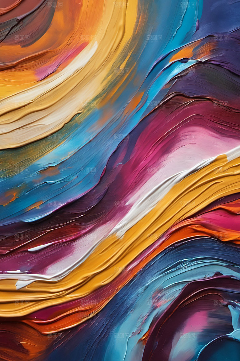 油画颜料立体绘画背景图