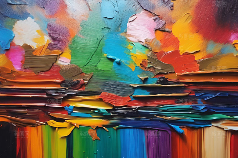 油画颜料立体涂鸦背景图