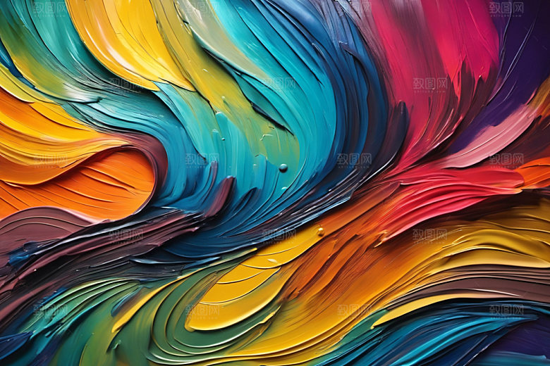 油画颜料涂鸦质感背景图