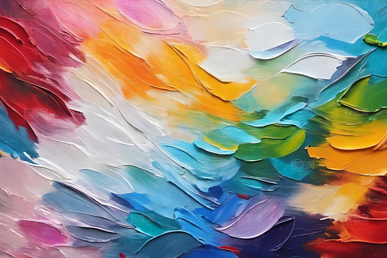 油画颜料立体绘画背景图