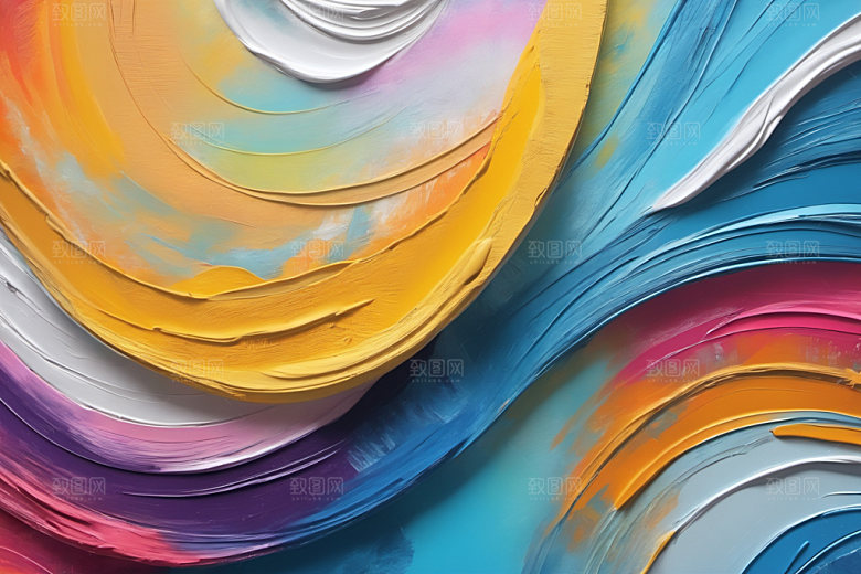 油画颜料立体绘画背景图