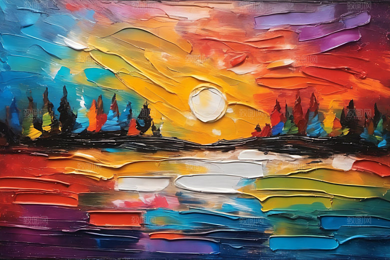油画颜料肌理立体背景图