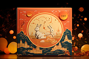 月饼礼盒创意月饼包装效果图