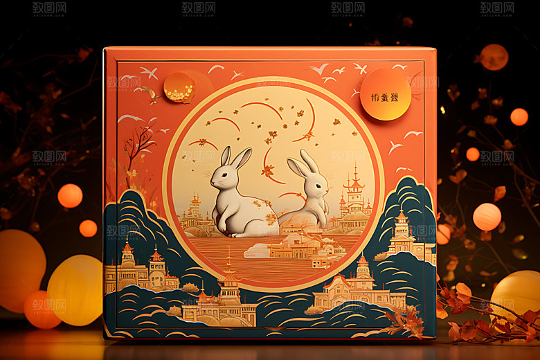 月饼礼盒创意月饼包装效果图