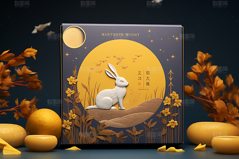 月饼包装传统节日中秋美食效果图