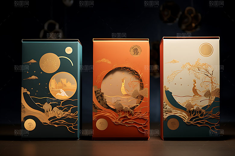 月饼包装中秋送礼传统节日效果图