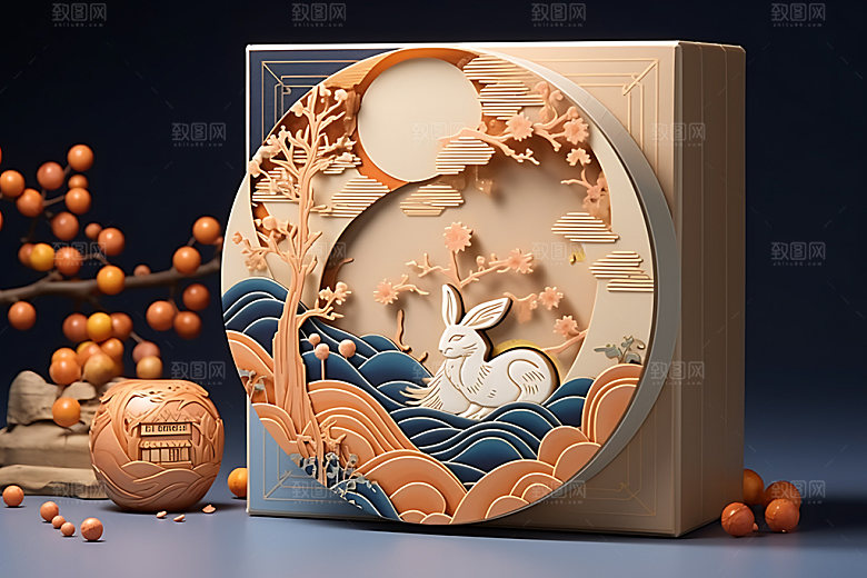 月饼包装节日送礼中秋美食效果图