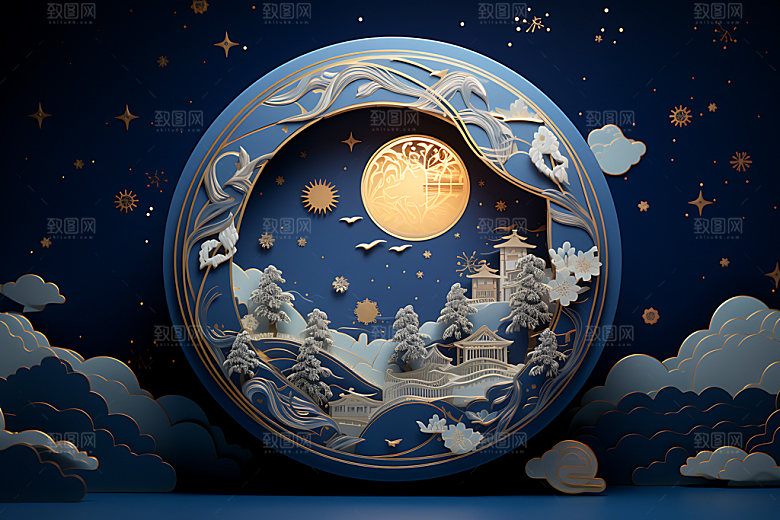 月饼包装中秋送礼传统节日效果图