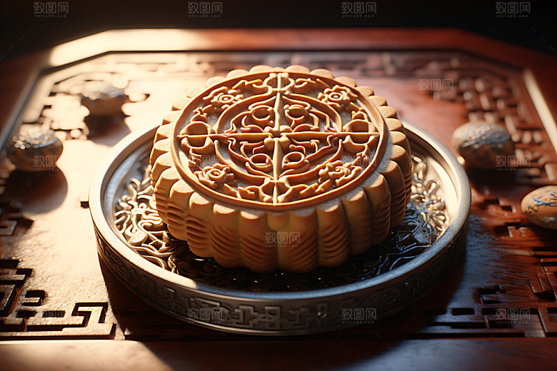 月饼中秋节中式点心摄影图