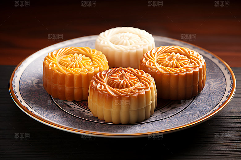 月饼中秋节高清摄影图