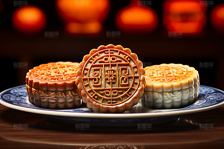 月饼美味传统美食摄影图