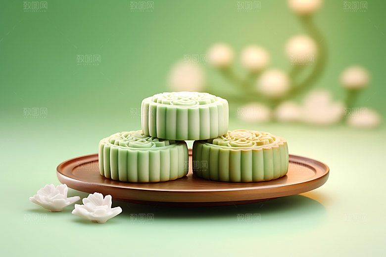月饼甜点中式点心摄影图
