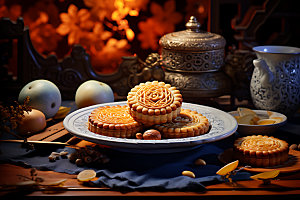 月饼美味传统美食摄影图