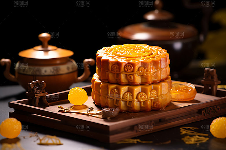 月饼美味甜点摄影图
