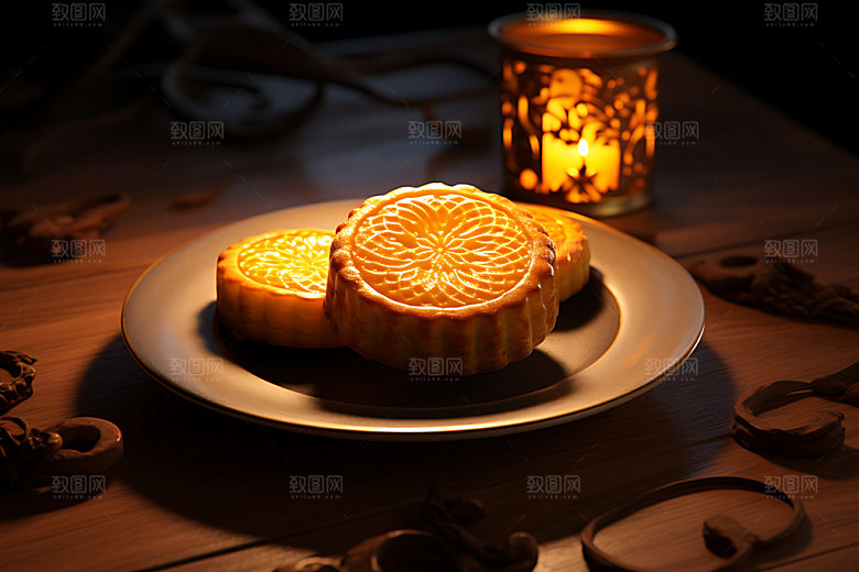 月饼甜点美味摄影图