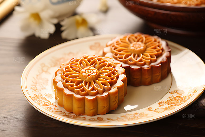 中秋月饼节日特色美味效果图