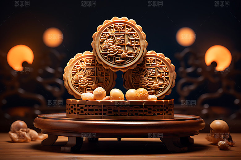 中秋月饼节日特色点心效果图