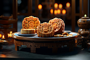 中秋月饼美味模型效果图