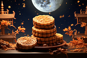 中秋月饼美味节日特色效果图
