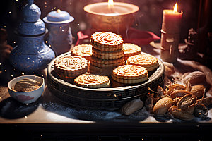 中秋月饼糕点传统美食效果图