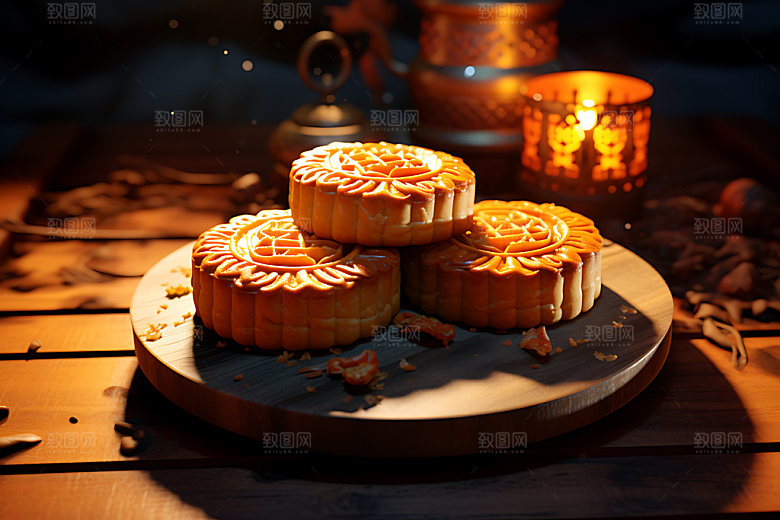 中秋月饼美味甜点效果图