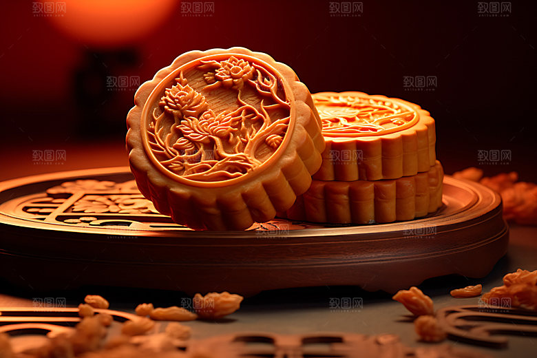 中秋月饼美味节日特色效果图