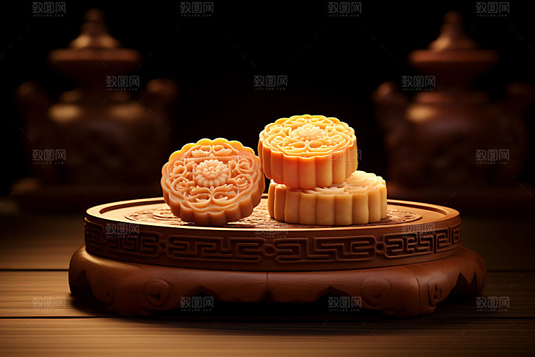 中秋月饼点心糕点效果图