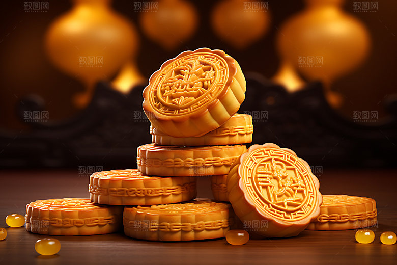 中秋月饼糕点点心效果图