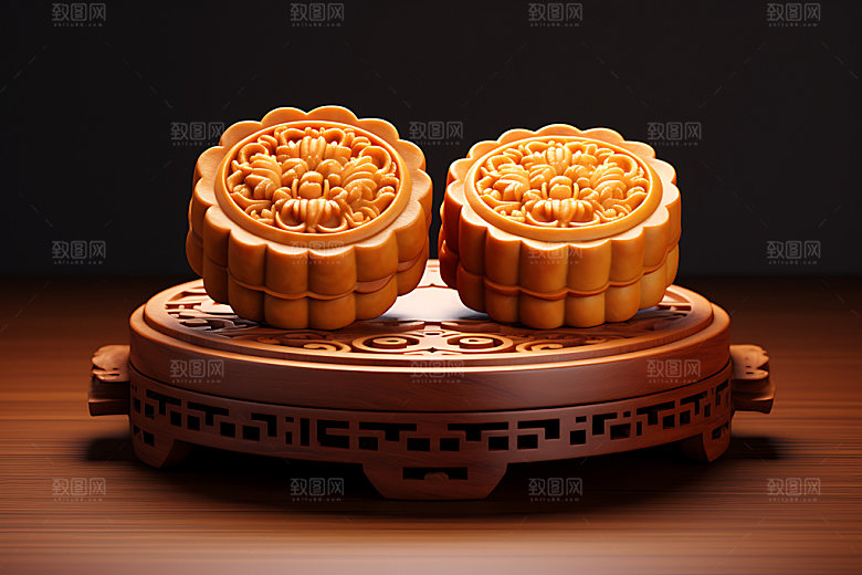 中秋月饼甜点点心效果图