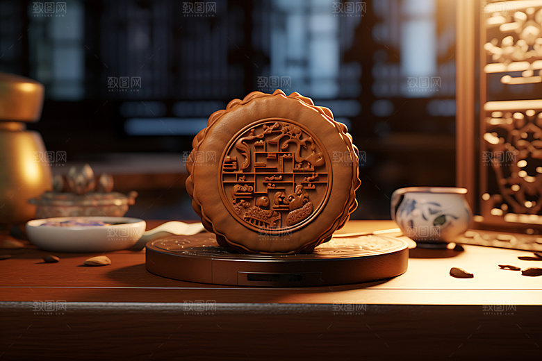 中秋月饼模型点心效果图