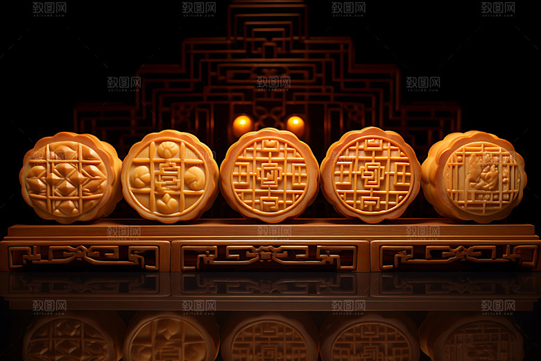 中秋月饼节日特色美味效果图