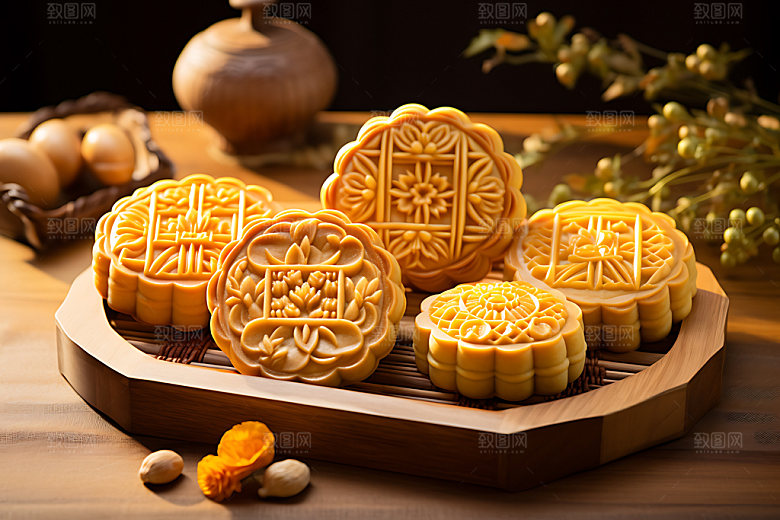 中秋月饼甜点节日特色效果图