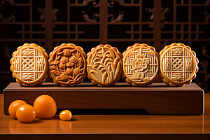 中秋月饼传统美食节日特色效果图