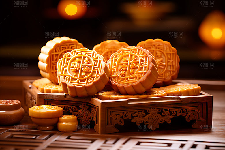 中秋月饼美味节日特色效果图