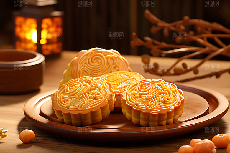 中秋月饼美味节日特色效果图