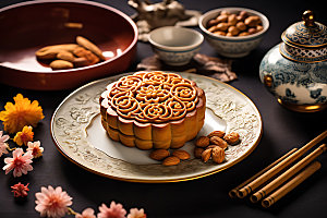 中秋月饼传统美食节日特色效果图