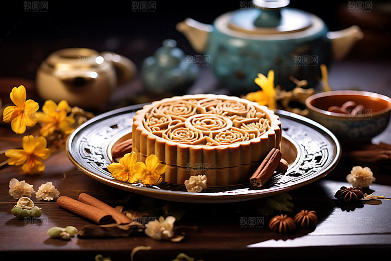 中秋月饼美味节日特色效果图