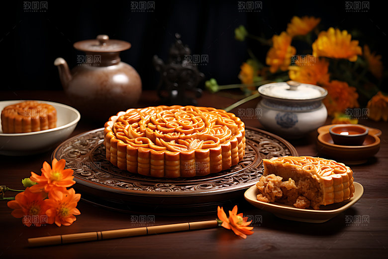 中秋月饼糕点点心效果图