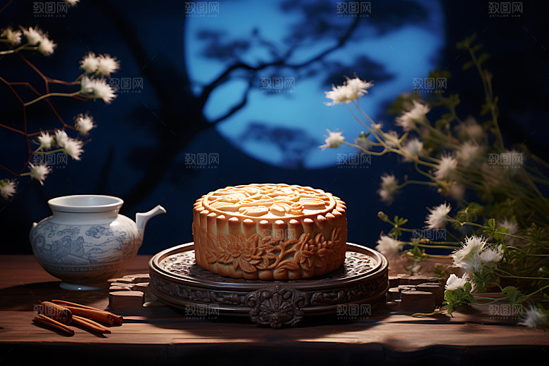 中秋月饼甜点点心效果图