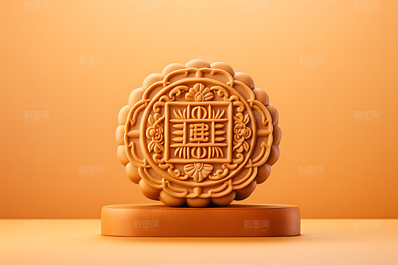 中秋月饼点心模型效果图