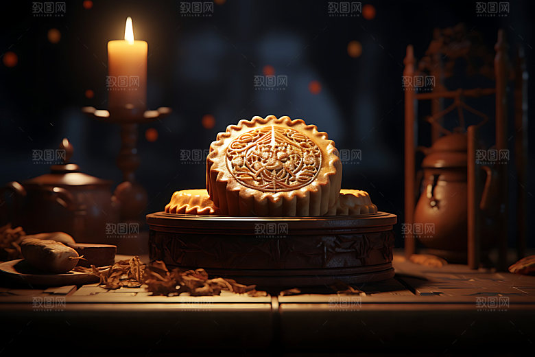 中秋月饼糕点节日特色效果图