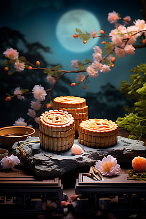 中秋月饼美味节日特色效果图